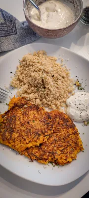 Leckere Hokkaido Kartoffelpuffer