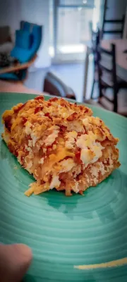 Rotlinsen Lauch Lasagne mit Ricottacreme