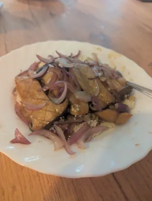 Asiatische Kräuterseitlinge mit Limetten-Couscous