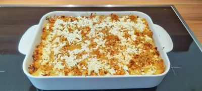 Linsen/Lauch Makkaroni Auflauf