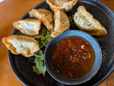 Beef Gyoza mit süßsäurlicher Soße
