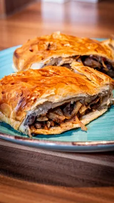 Blätterteig-Krautstrudel mit Bohnen