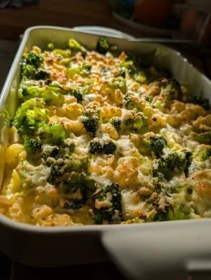 Brokkoli Nudel Auflauf mit Käse