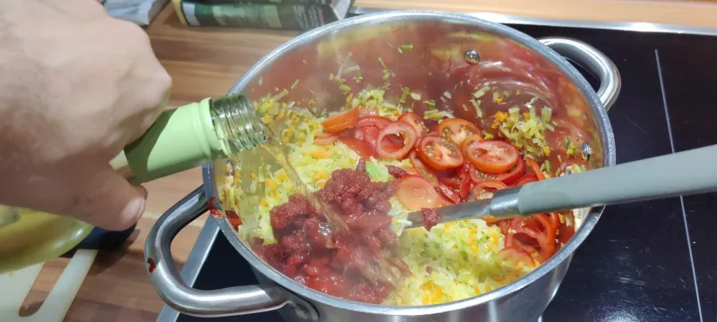 Arbeitsschritt 10: Rotlinsen Lauch Lasagne mit Ricottacreme
