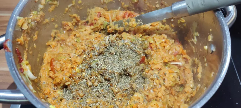 Arbeitsschritt 10: Rotlinsen Lauch Lasagne mit Ricottacreme
