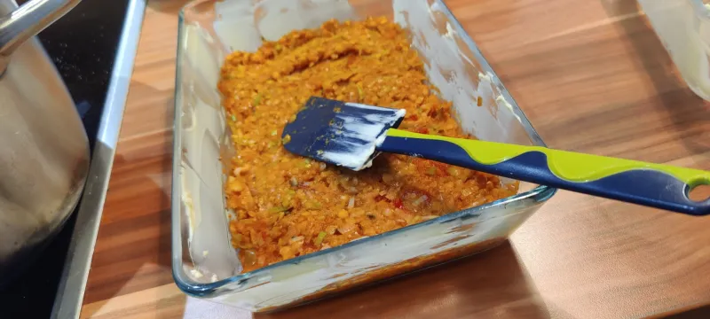 Arbeitsschritt 10: Rotlinsen Lauch Lasagne mit Ricottacreme