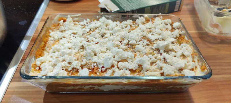 Arbeitsschritt 10: Rotlinsen Lauch Lasagne mit Ricottacreme