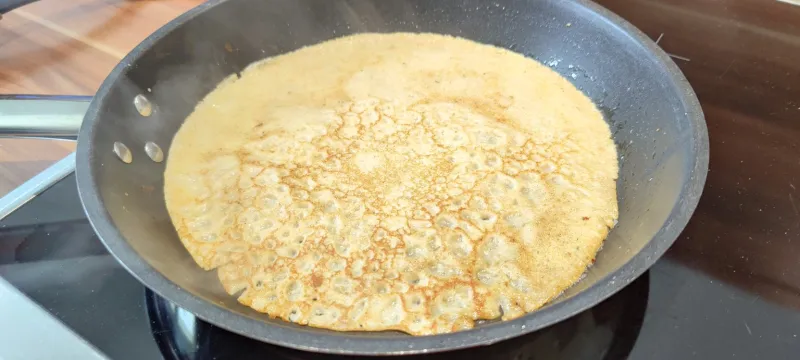 Arbeitsschritt 5: Magere Kräutertopfen Dinkel Crepes