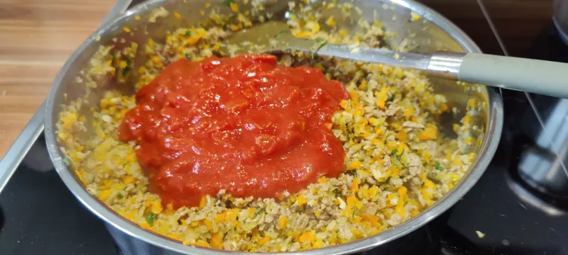 Arbeitsschritt 15: Mageres Ragout a la Bolognese