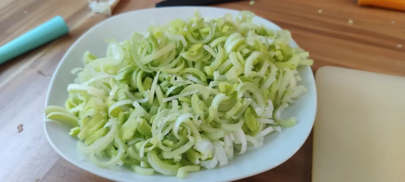 Arbeitsschritt 8: Rotlinsen Lauch Lasagne mit Ricottacreme