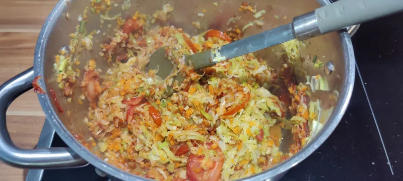 Arbeitsschritt 14: Rotlinsen Lauch Lasagne mit Ricottacreme