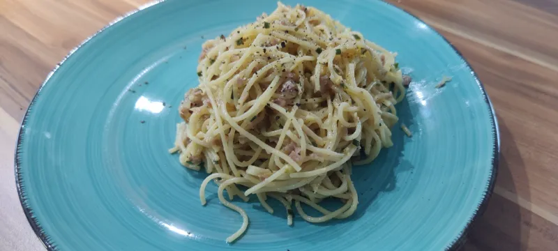 Arbeitsschritt 19: Spaghetti Carbonara