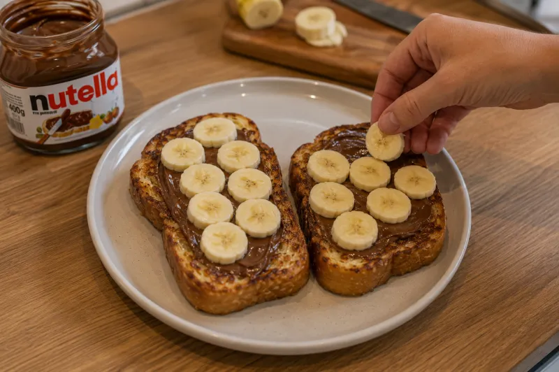 Arbeitsschritt 4: French Toast Brioche mit Nutella und Bananen