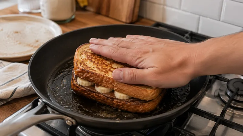 Arbeitsschritt 5: French Toast Brioche mit Nutella und Bananen