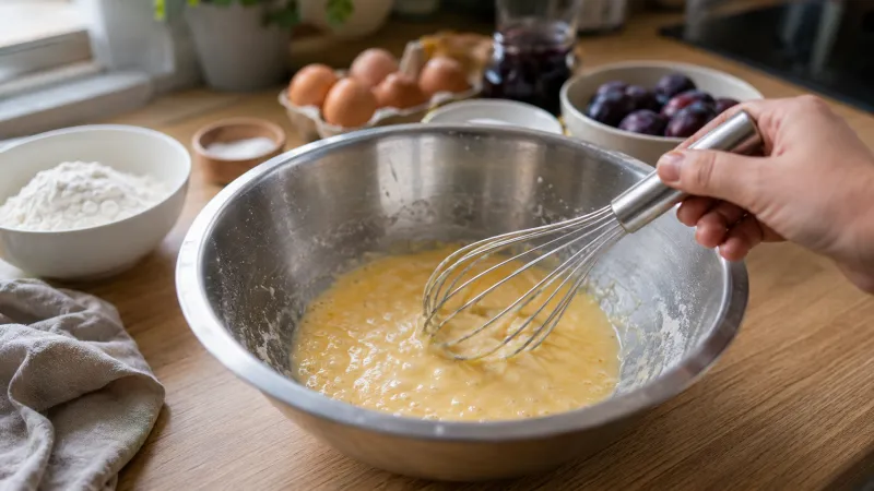 Arbeitsschritt 4: Kaiserschmarren mit Zwetschgenröster
