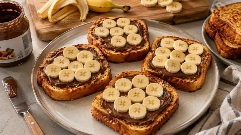 Arbeitsschritt 4: French Toast Brioche mit Nutella und Bananen