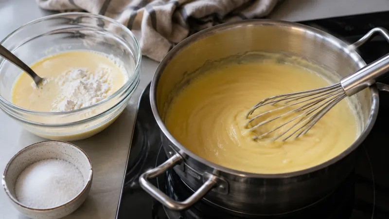 Arbeitsschritt 1: Blätterteig Pudding Stangerl