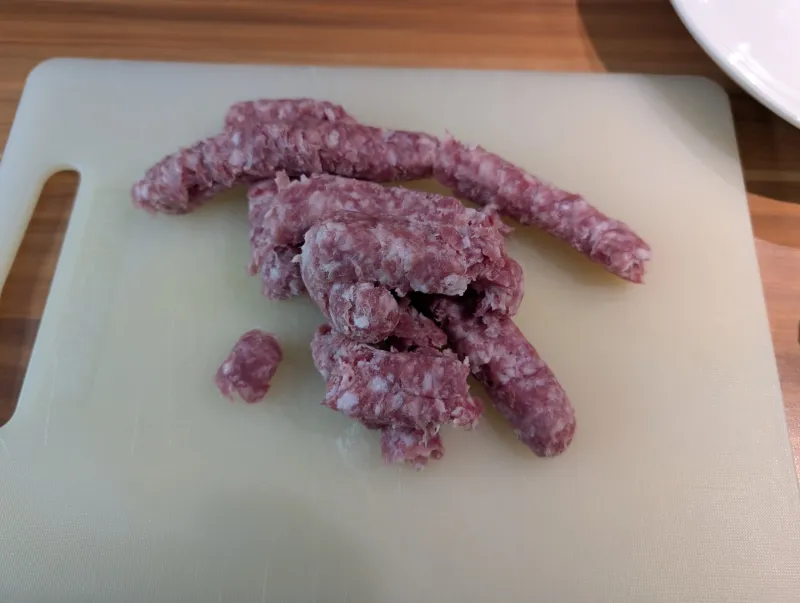 Arbeitsschritt 1: Salsiccia Weißkraut Protein Wraps mit Klebreis