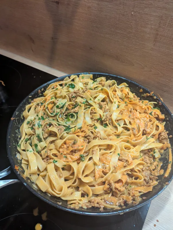 Arbeitsschritt 6: Vegane Dan Dan Nudeln