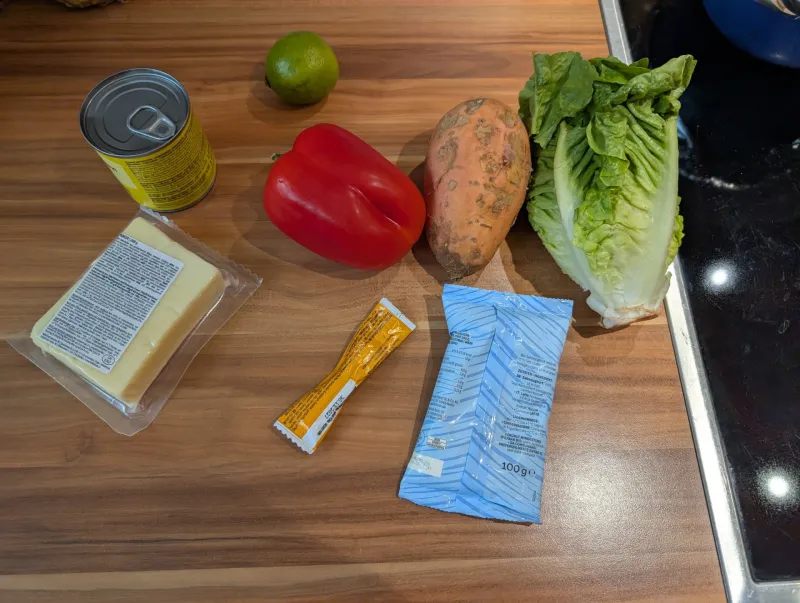 Arbeitsschritt 1: Paneer gebraten mit Paprika Marinade und Salat