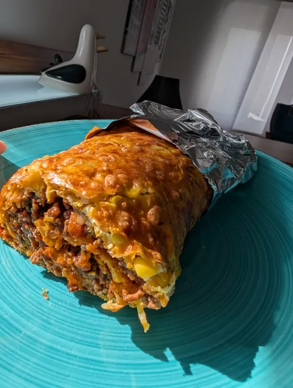 Arbeitsschritt 20: Low Carb High Protein Karottenwrap mit Faschiertem