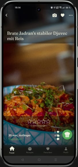 App-Ansicht: Rezeptdetails