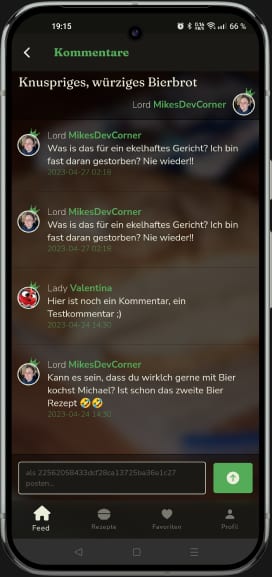 App-Ansicht: Community-Profile