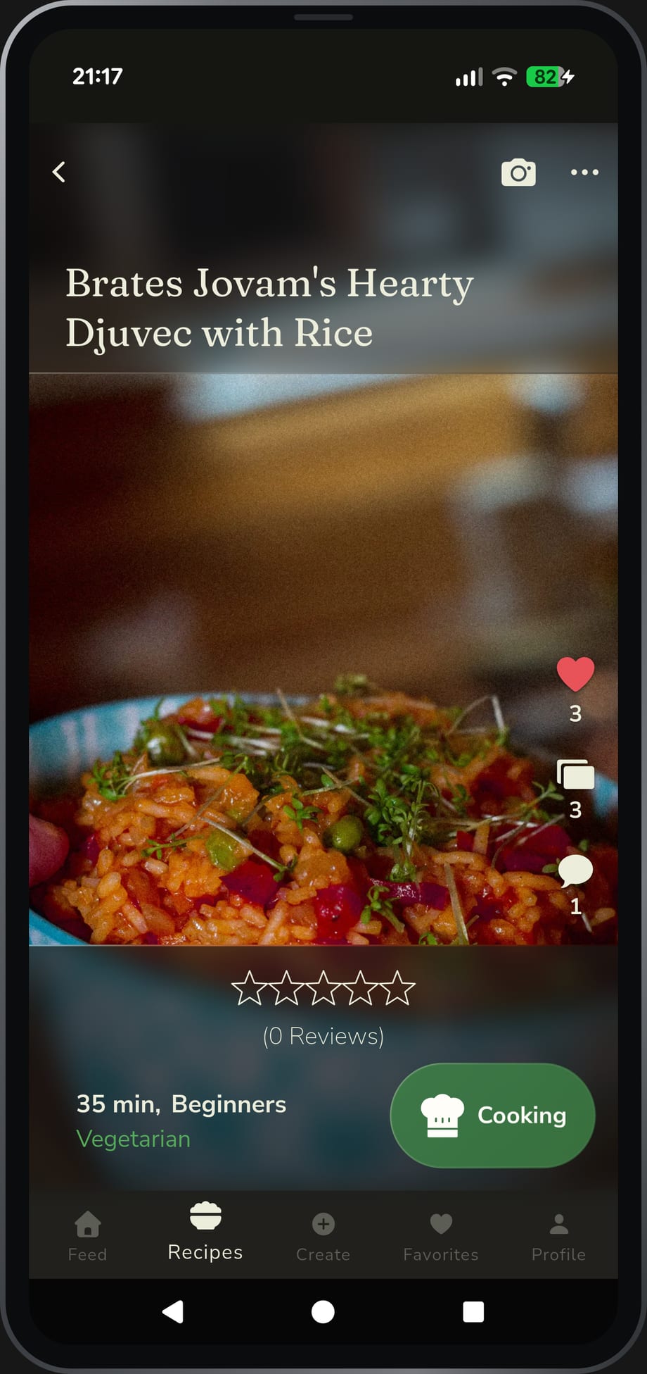 Dieselbe Rezeptansicht auf Englisch — gleiches Bild, gleiche Anordnung, übersetzte Oberfläche.