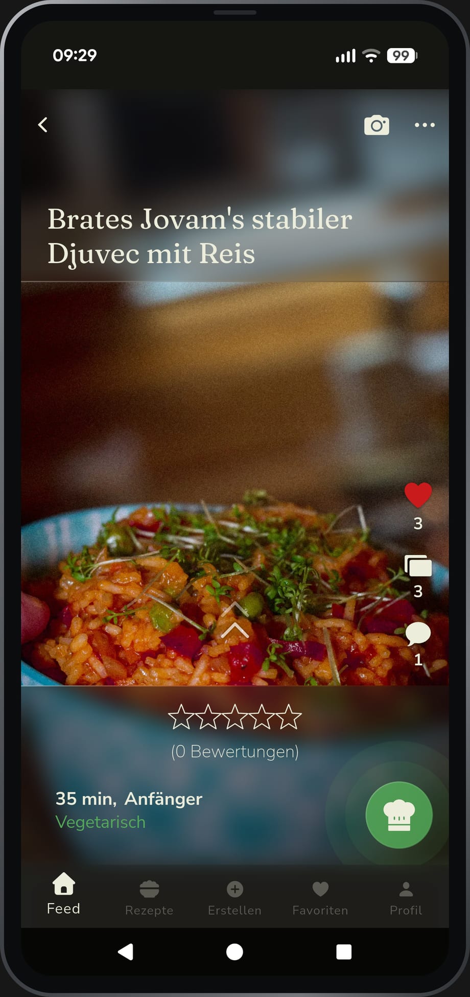 App-Ansicht: die Detailseite eines Rezepts